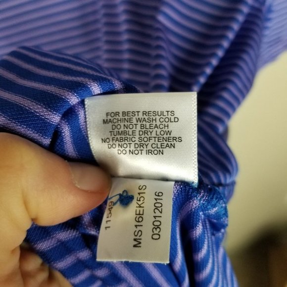 Peter Millar Summer Comfort Men's L Blue Striped S - Picture 6 of 9